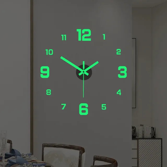 3D Luminous Wall Clock Frameless